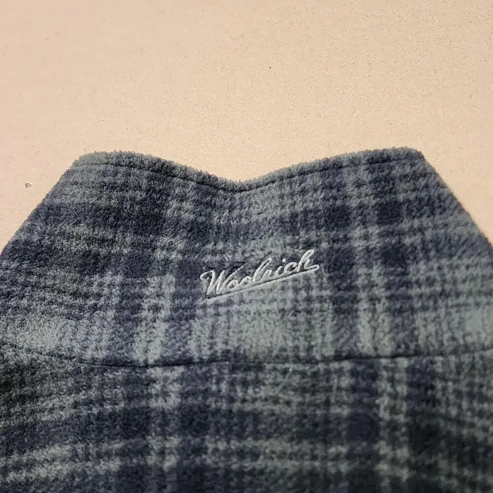 Woolrich Jacket Mens XL Green Plaid Fleece Full Zip Collar Olive Hunt 16121